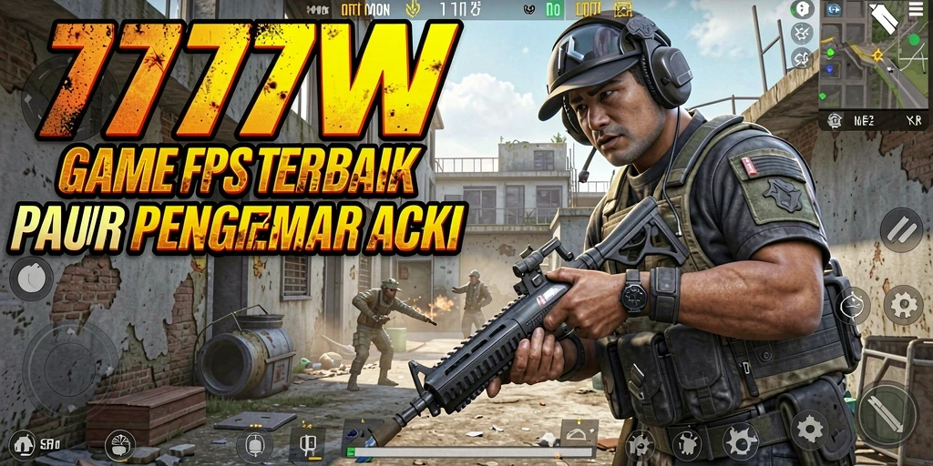 Gameplay seru dalam 7777W menampilkan aksi tembak-menembak yang mendebarkan.