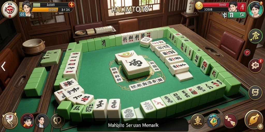 Tampilan gameplay HALIMTOTO yang seru dan menarik dalam permainan Mahjong.