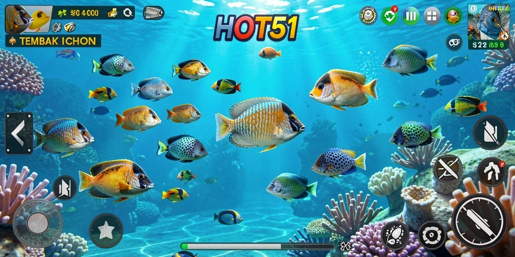 Gameplay seru saat menembak ikan di HOT51.