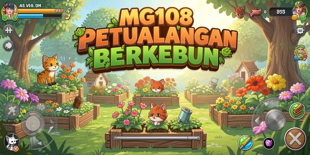 Screenshot gameplay MG108 menampilkan petani yang sedang merawat ladang.