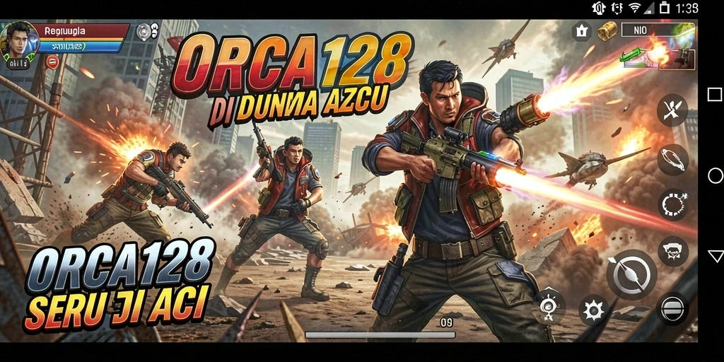 Gameplay ORCA128 dengan aksi seru dan karakter unik.