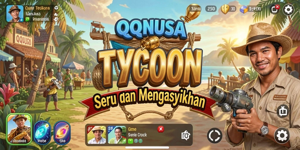 Tangkapan layar gameplay QQNUSA yang menarik dan menyentuh aspek Tycoon.