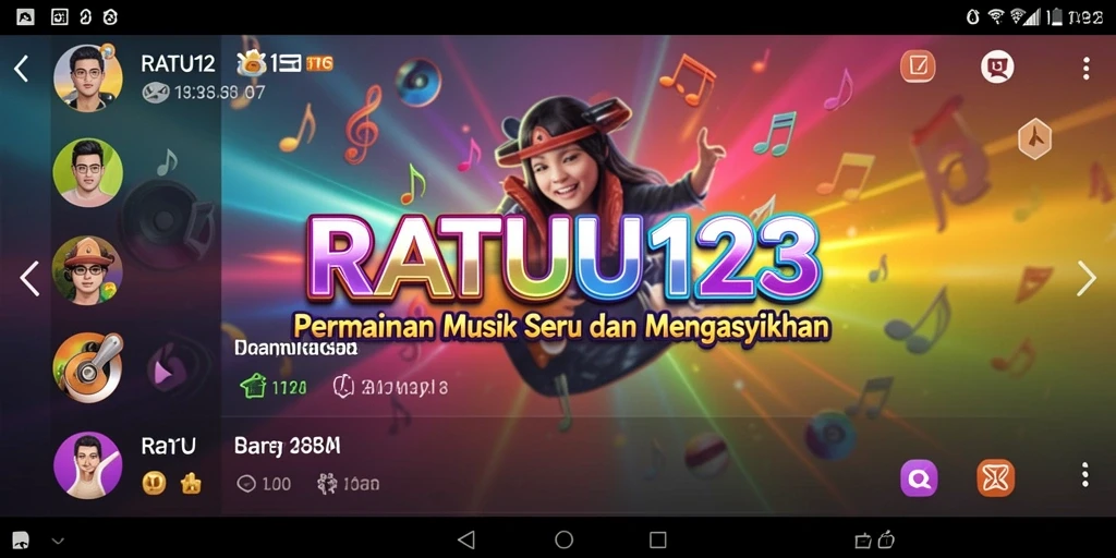 Screenshot utama RATU123 menampilkan gameplay seru penuh musik.