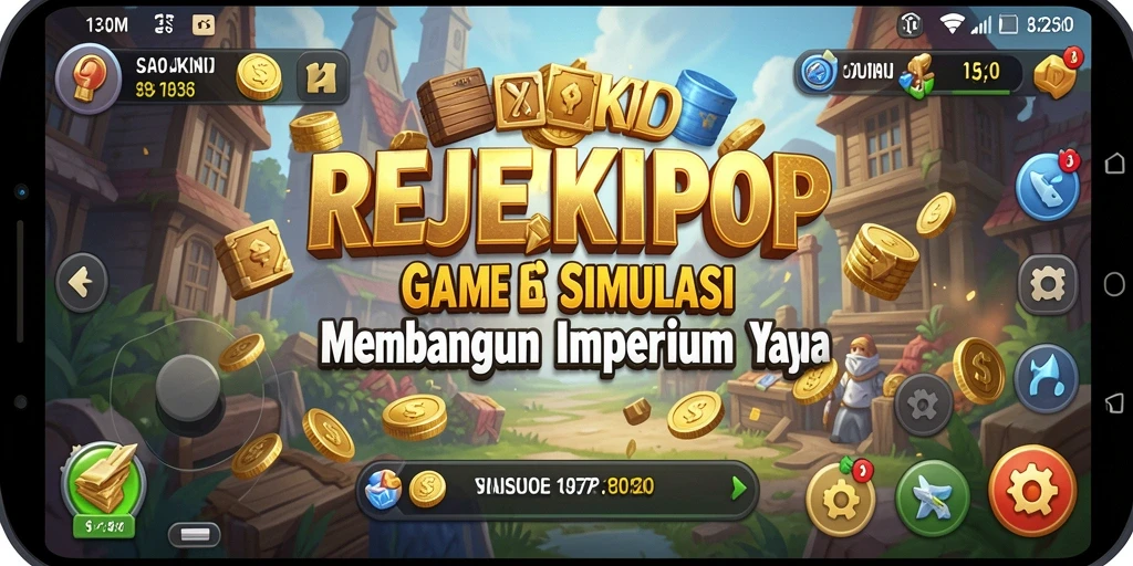 Screenshot dari gameplay <strong>REJEKIPOP</strong> yang menunjukkan aksi pembangunan kerajaan.