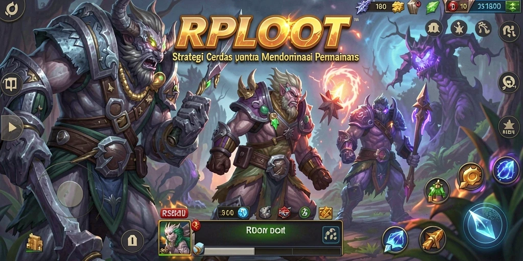 Screenshot gameplay RPLOOT menampilkan pertempuran strategi yang mendebarkan.