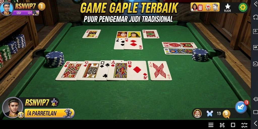 Screenshot gameplay RSNVIP7 dengan tema Gaple yang menarik.