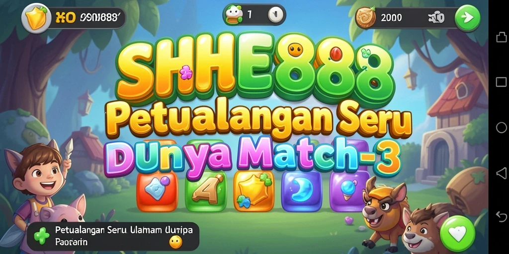 Gameplay seru di SHE888 dengan tantangan Match-3.