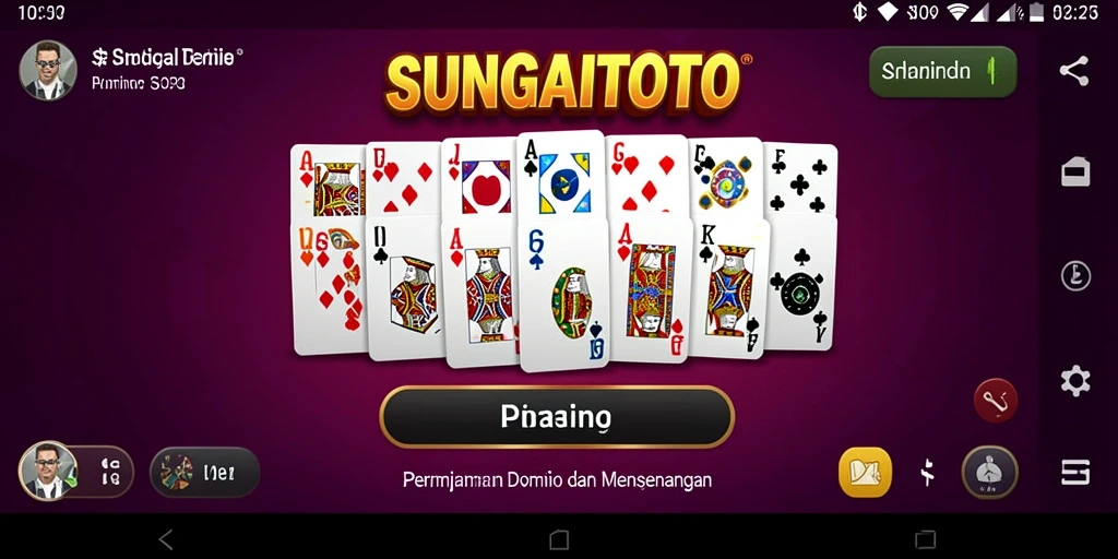 Screenshot gameplay SUNGAITOTO menampilkan keseruan bermain domino.