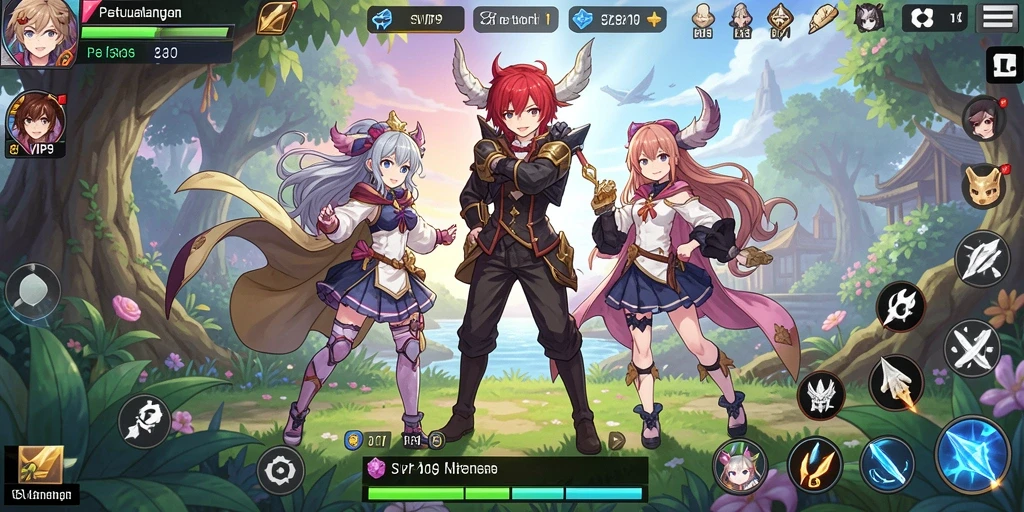 Tangkapan layar gameplay menunjukkan pertarungan seru di dunia Anime.