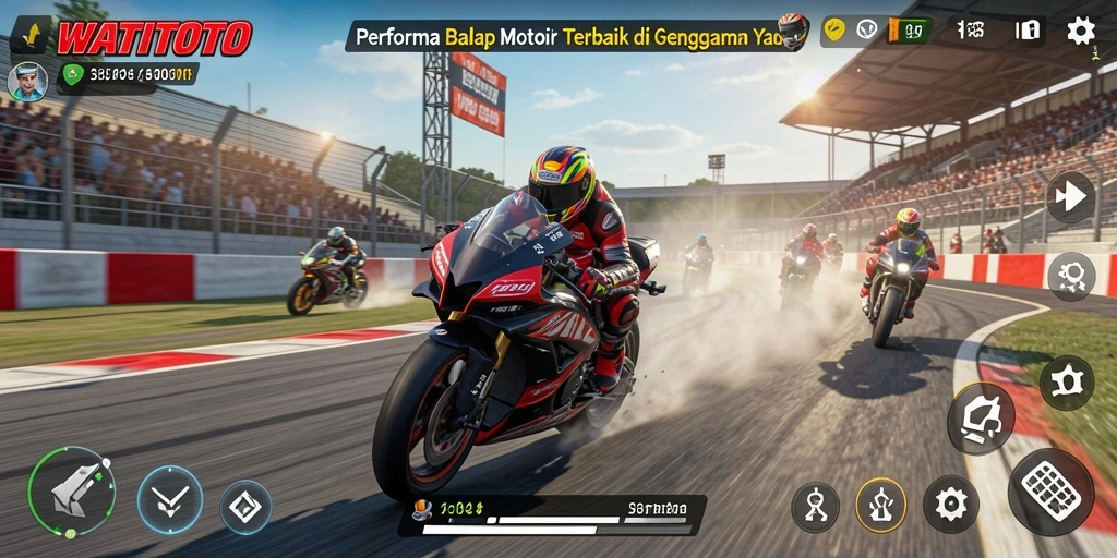 Tampilan gameplay WATITOTO yang menegangkan saat balapan motor.